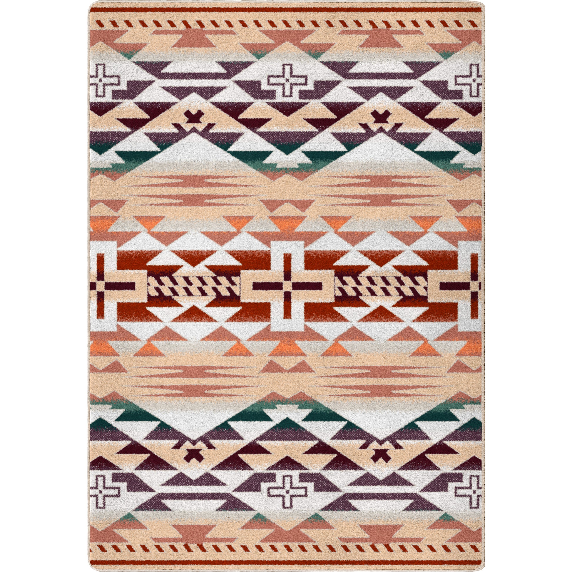 Rustic Cross OKA Rug – Clay – cabin lodge area rug