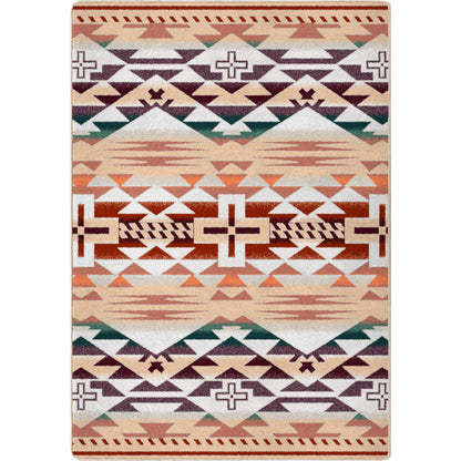 Rustic Cross OKA Rug – Clay – cabin lodge area rug