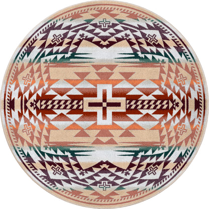 Rustic Cross OKA Rug – Clay – close up