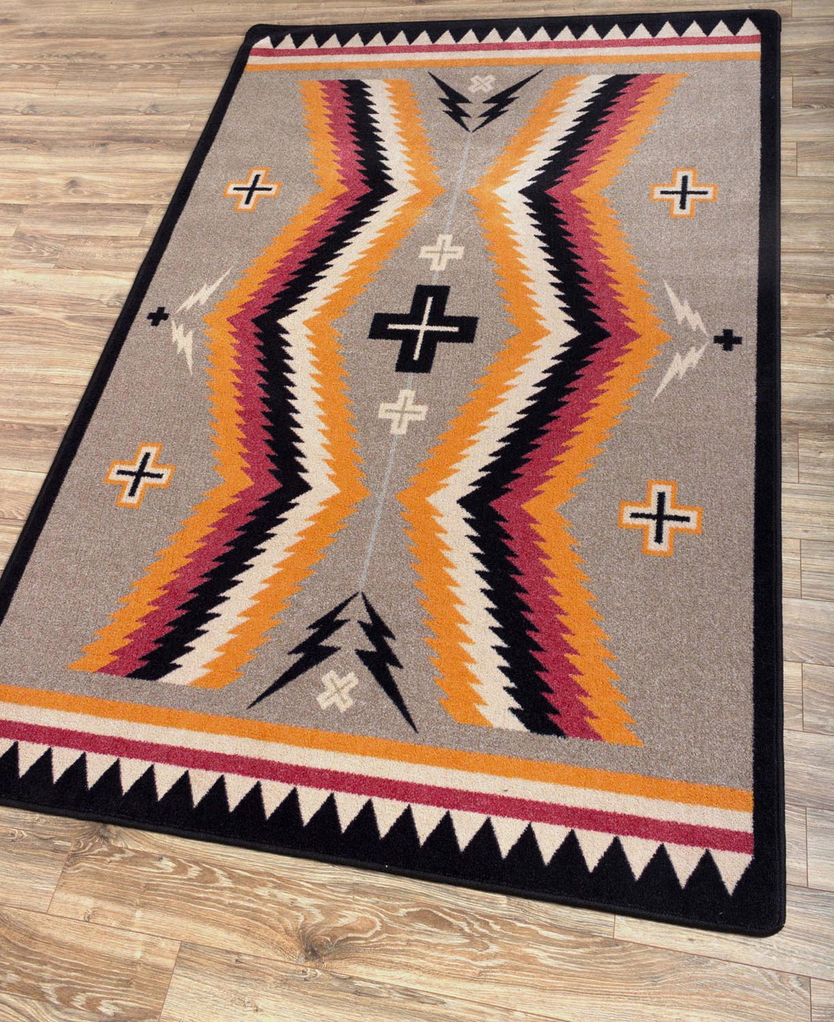 Fury Peaks Rug – Black Frame – detail view