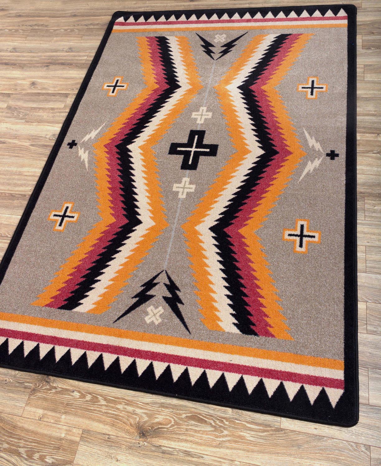 Fury Peaks Rug – Black Frame – detail view