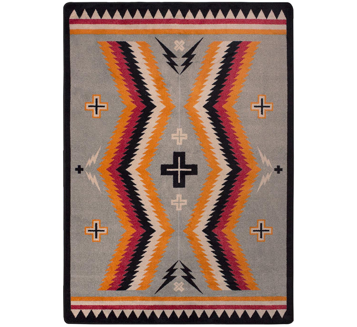 Fury Peaks Rug – Black Frame – cabin lodge area rug