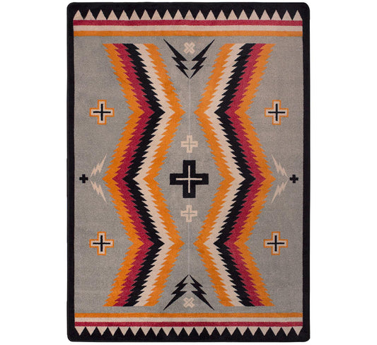 Fury Peaks Rug – Black Frame – cabin lodge area rug