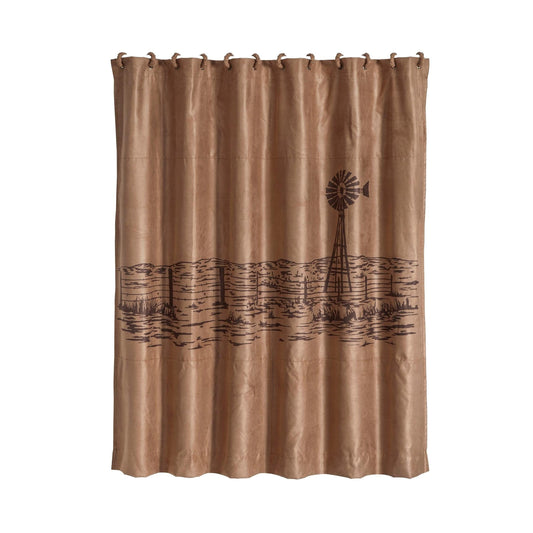 Jasper Embroidered Landscape Shower Curtain