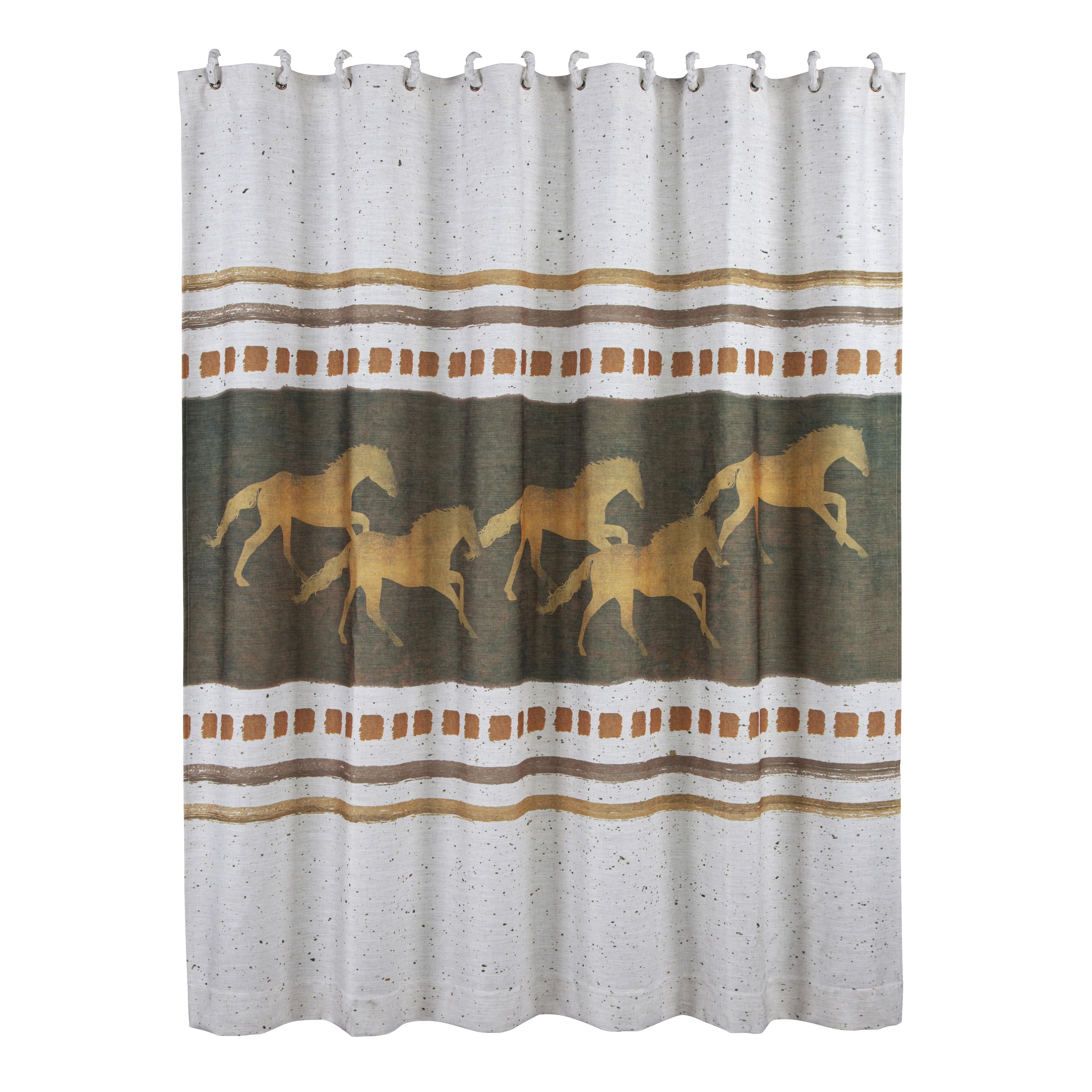 HiEnd Accents Running Remuda Shower Curtain - Thumbnail 3