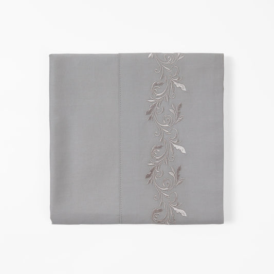 350TC Gray Scroll Embroidered Sheet Set, 4 Pc