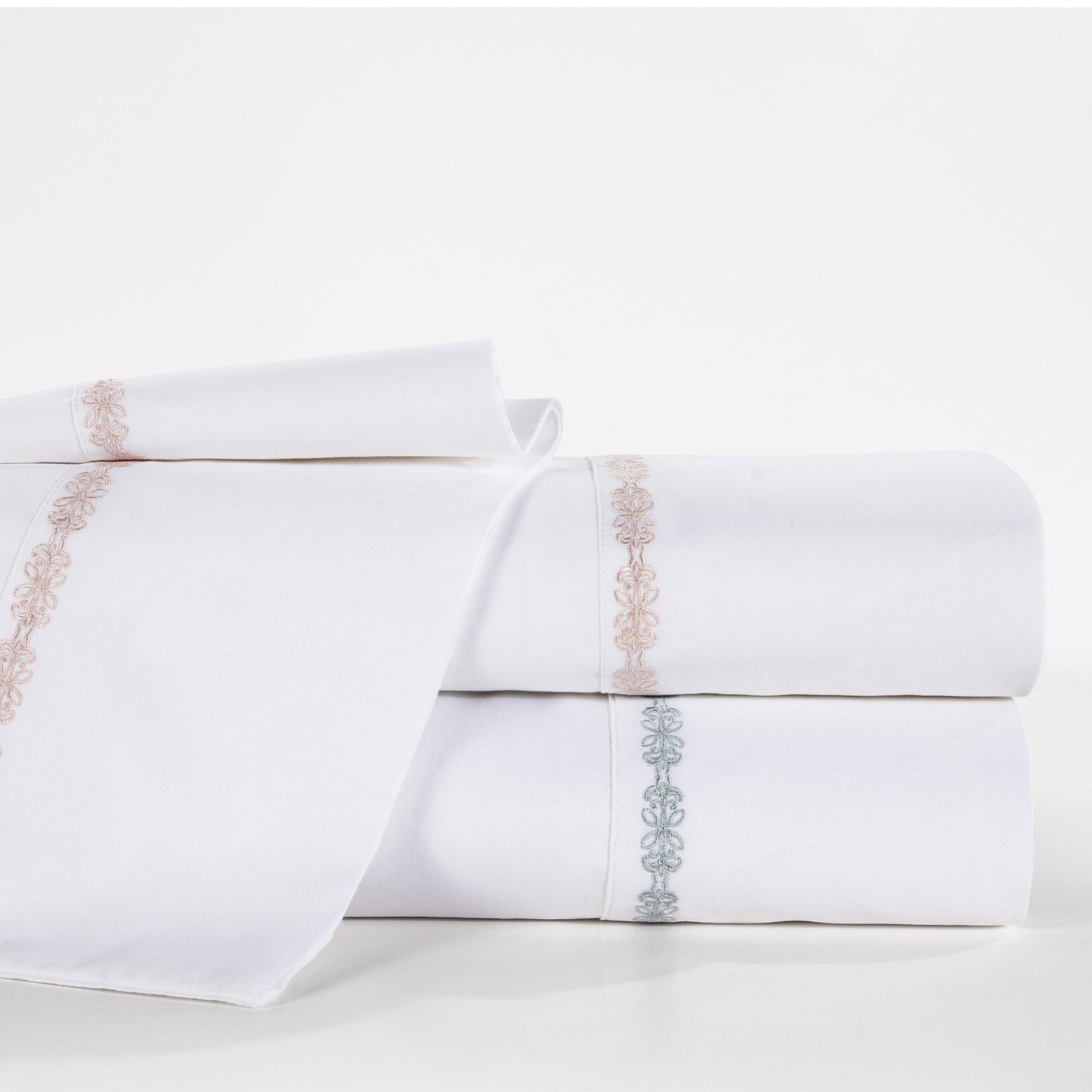 350TC Laurel Embroidered Border Sheet Set, 3 Pc