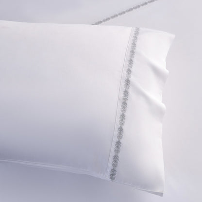 350TC Laurel Embroidered Border Sheet Set, 3 Pc