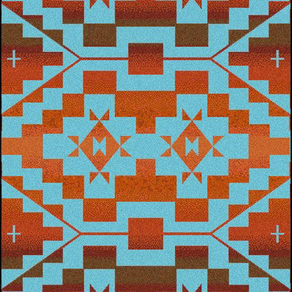 Sacred Trail Rug – Red Burst – detail view