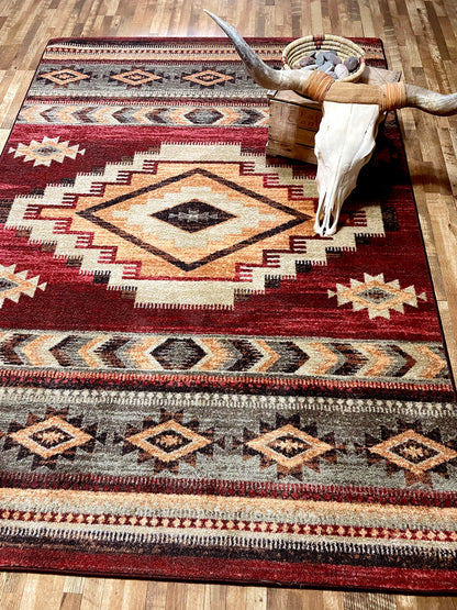 Scared Ground Rug – Garnet – detail view
