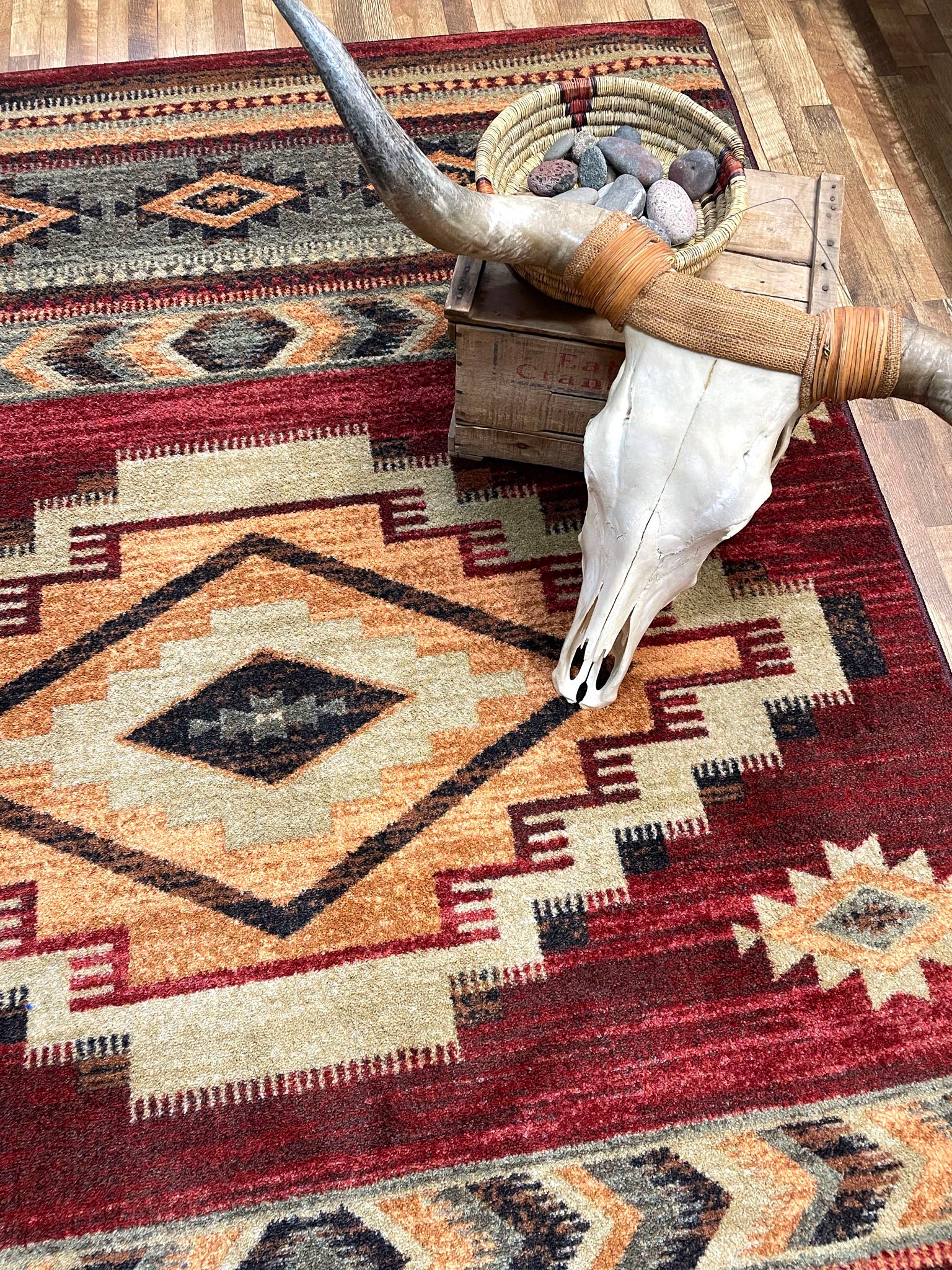 Scared Ground Rug – Garnet – close up