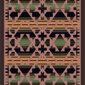 Saddle Blanket Rug – Periwinkle – cabin lodge area rug