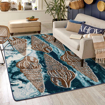 Sally Sold Rug – Deep Seas – detail view