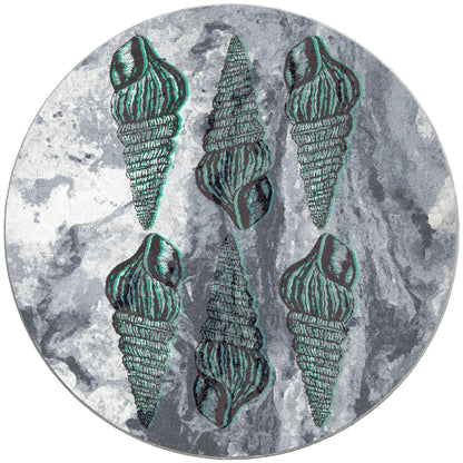 Sally Sold Rug – Gray and Aqua – alternate view