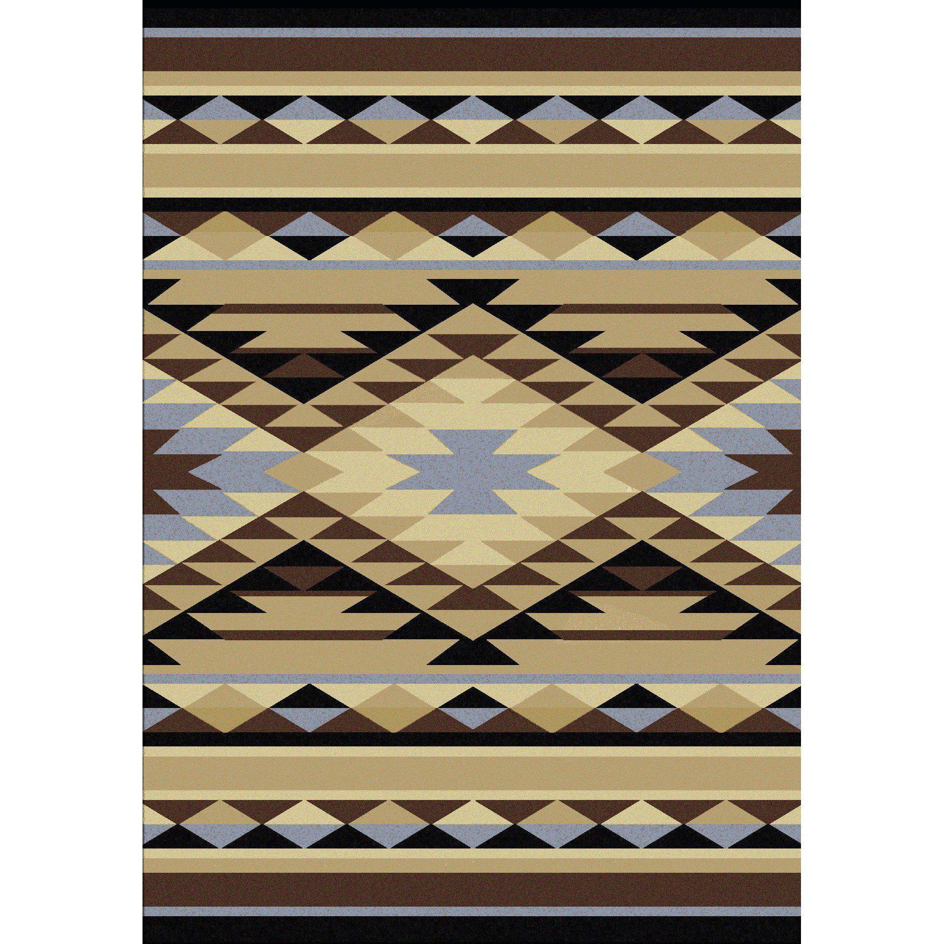 Sand Storm - Blue-CabinRugs Southwestern Rugs Wildlife Rugs Lodge Rugs Aztec RugsSouthwest Rugs