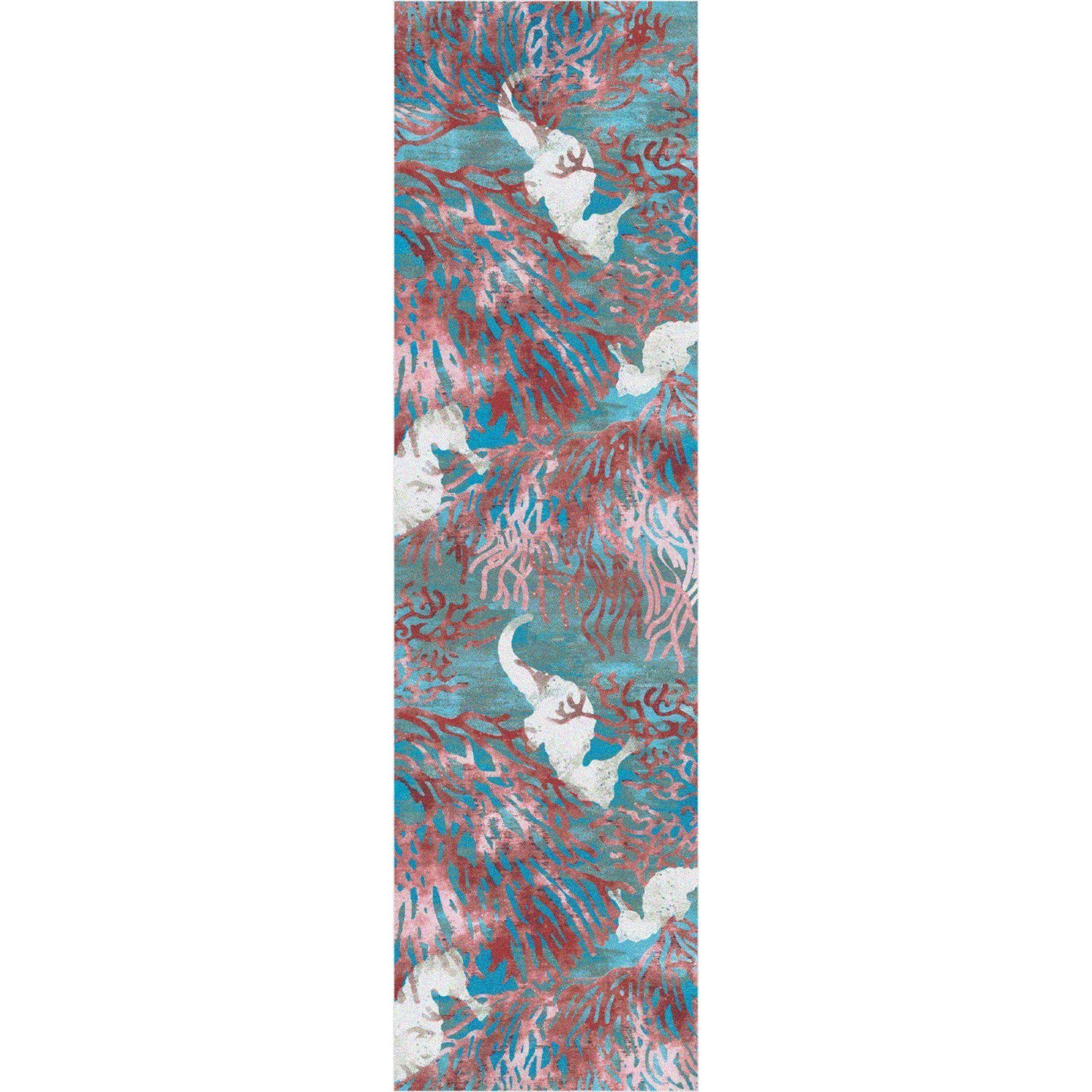 Sea Horse Paradise Rug – Aqua – detail view