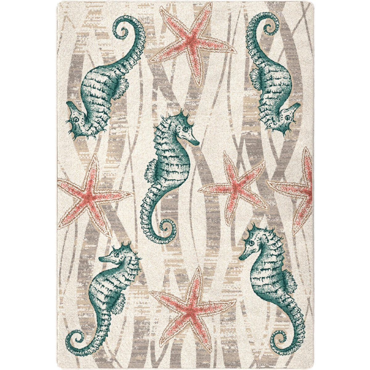 Seaweed Seahorse Rug – Mineral – cabin lodge area rug