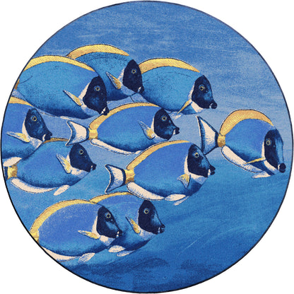 Serenely Beautiful Rug – Ocean Blue – close up