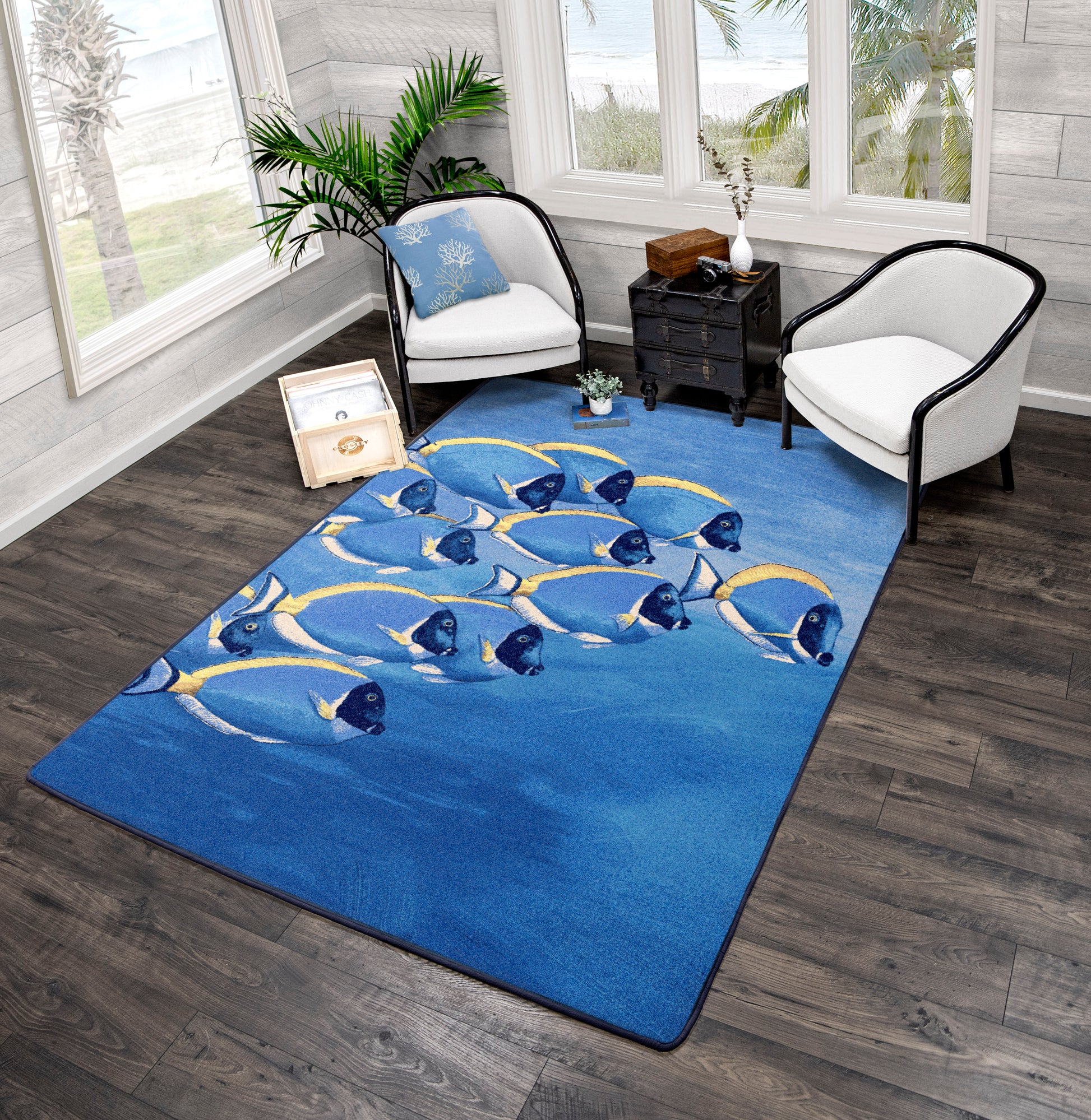 Serenely Beautiful Rug – Ocean Blue – detail view
