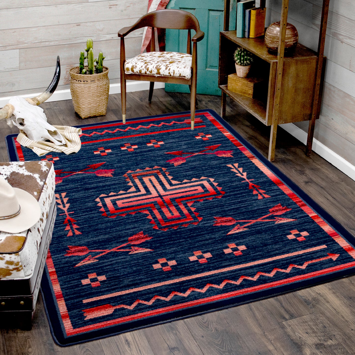 Shoot Me Straight Rug – Power Red – detail view