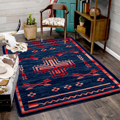 Shoot Me Straight Rug – Power Red – detail view