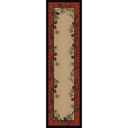 Simple Pines Rug – Red Plaid – detail view