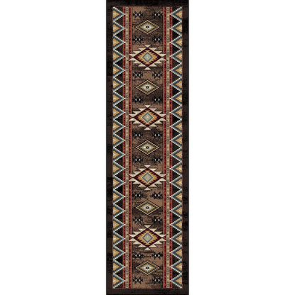 Southwest Archers Rug – Brown – detail view