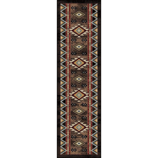Southwest Archers Rug – Brown – detail view