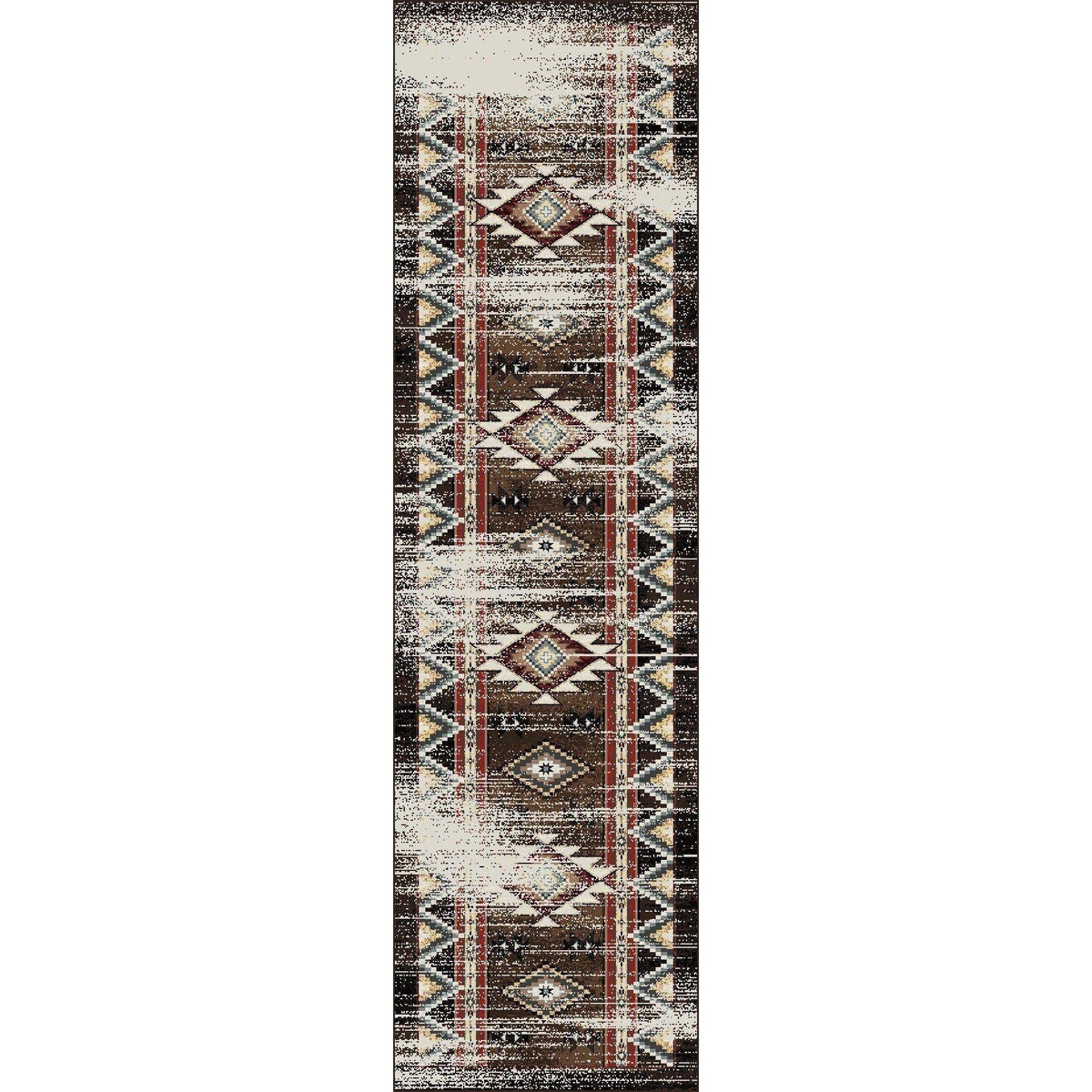 Southwest Archers Distressed Rug – Brown – detail view