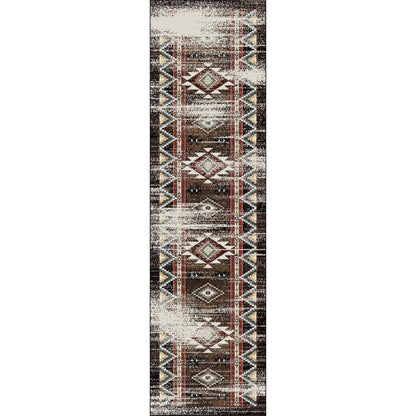 Southwest Archers Distressed Rug – Brown – detail view