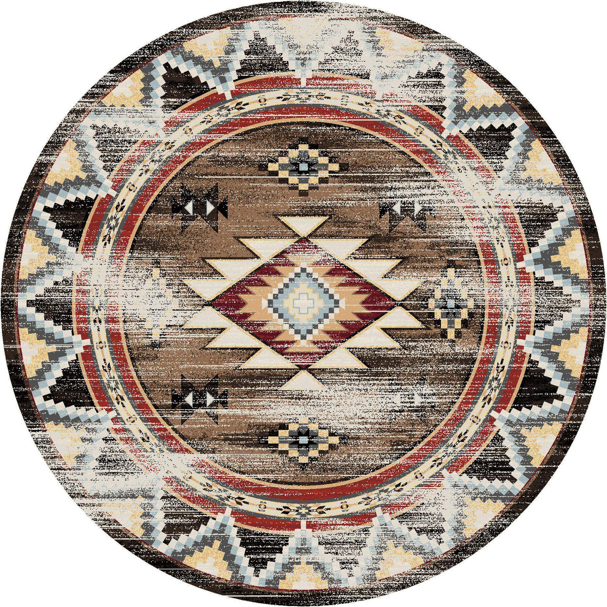 Southwest Archers Distressed Rug – Brown – room setting