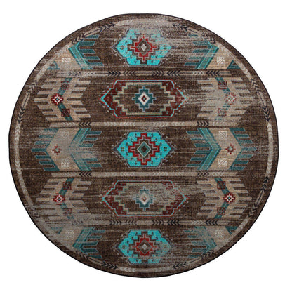 Southwest Nostalgia Rug – Distressed Turquoise – room setting