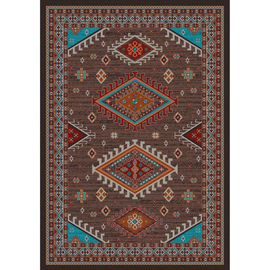 Southwest Persia - Brown-CabinRugs Southwestern Rugs Wildlife Rugs Lodge Rugs Aztec RugsSouthwest Rugs