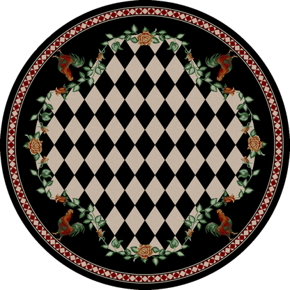 Southwestern Farm Rug – Black – detail view