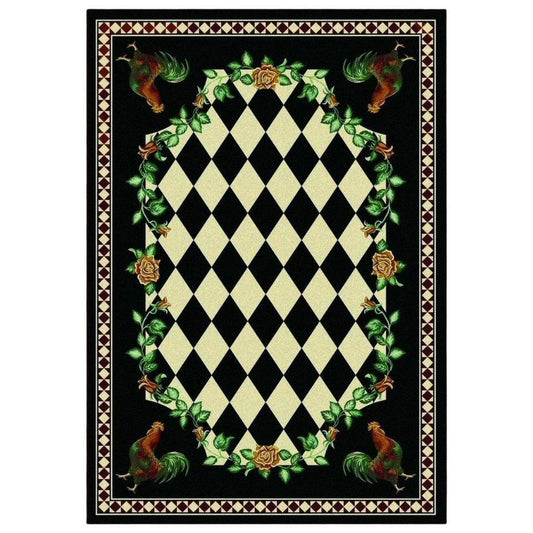 Southwestern Farm - Black-CabinRugs Southwestern Rugs Wildlife Rugs Lodge Rugs Aztec RugsSouthwest Rugs