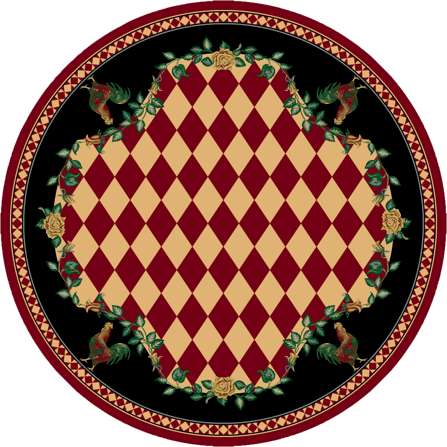 Southwestern Farm - Red-CabinRugs Southwestern Rugs Wildlife Rugs Lodge Rugs Aztec RugsSouthwest Rugs