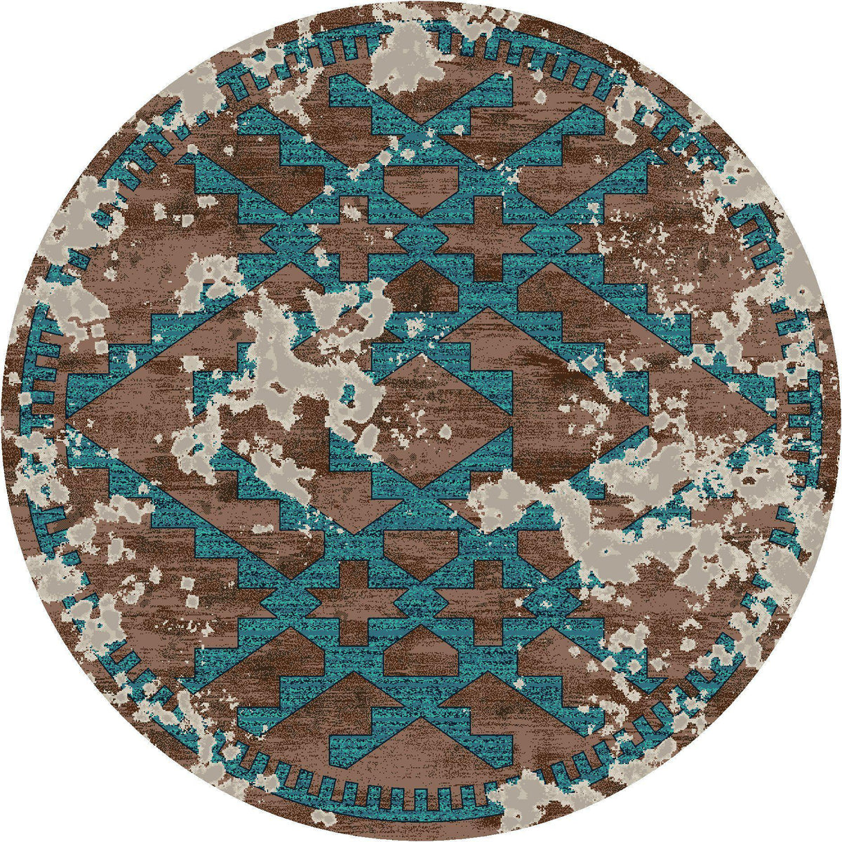 Southwestern Fresco Rug – Turquoise – room setting