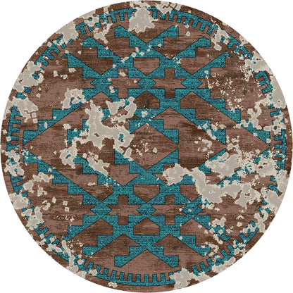 Southwestern Fresco Rug – Turquoise – room setting