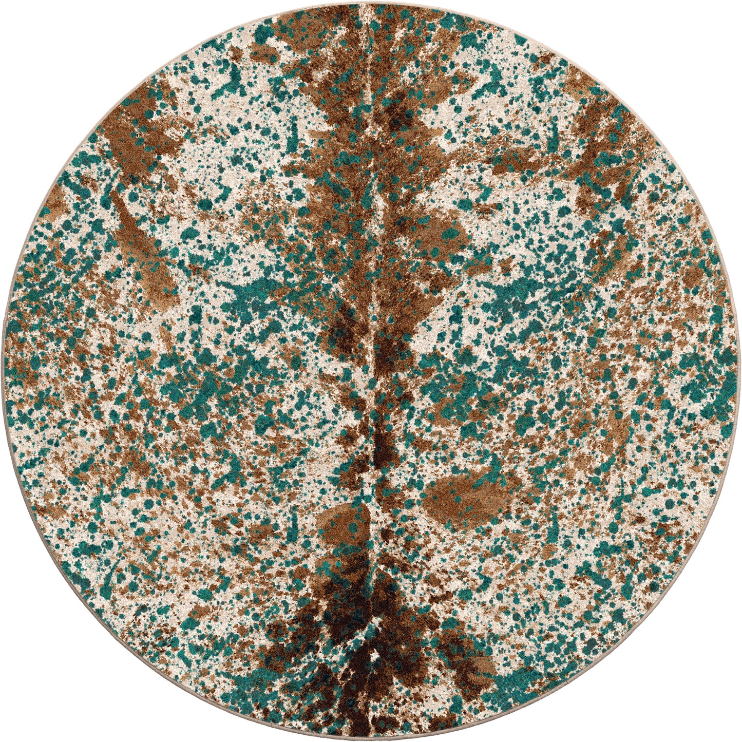Splatter Cowhide Rug – Green Turquoise – room setting
