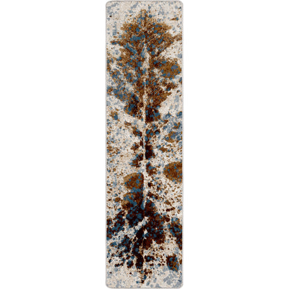 Splatter Cowhide Rug – Denim – room setting
