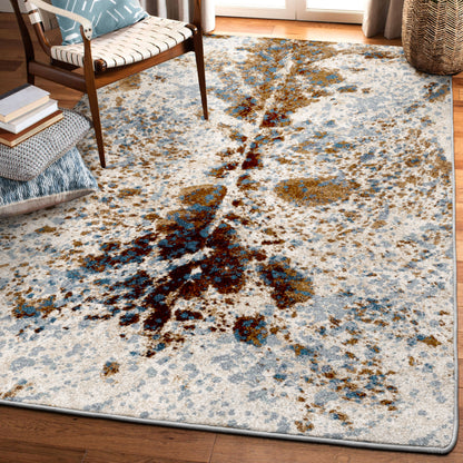 Splatter Cowhide Rug – Denim – detail view