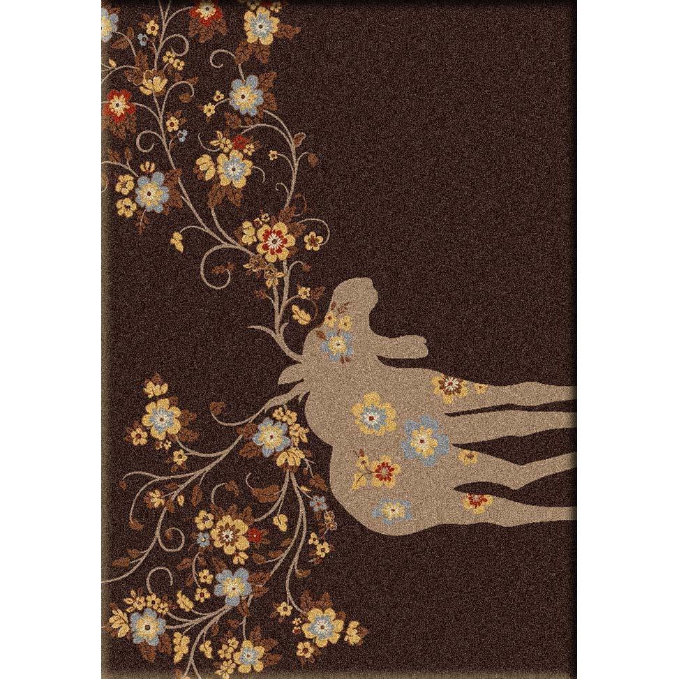 Springtime Moose Rug – Chocolate – detail view