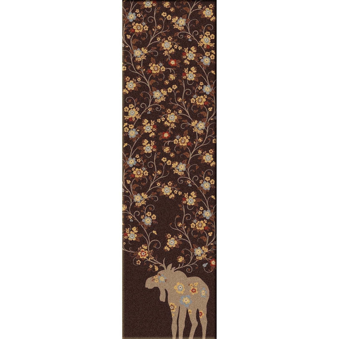 Springtime Moose Rug – Chocolate – room setting