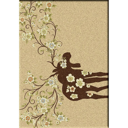 Springtime Moose Rug – Natural – detail view