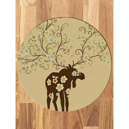 Springtime Moose Rug – Natural – close up