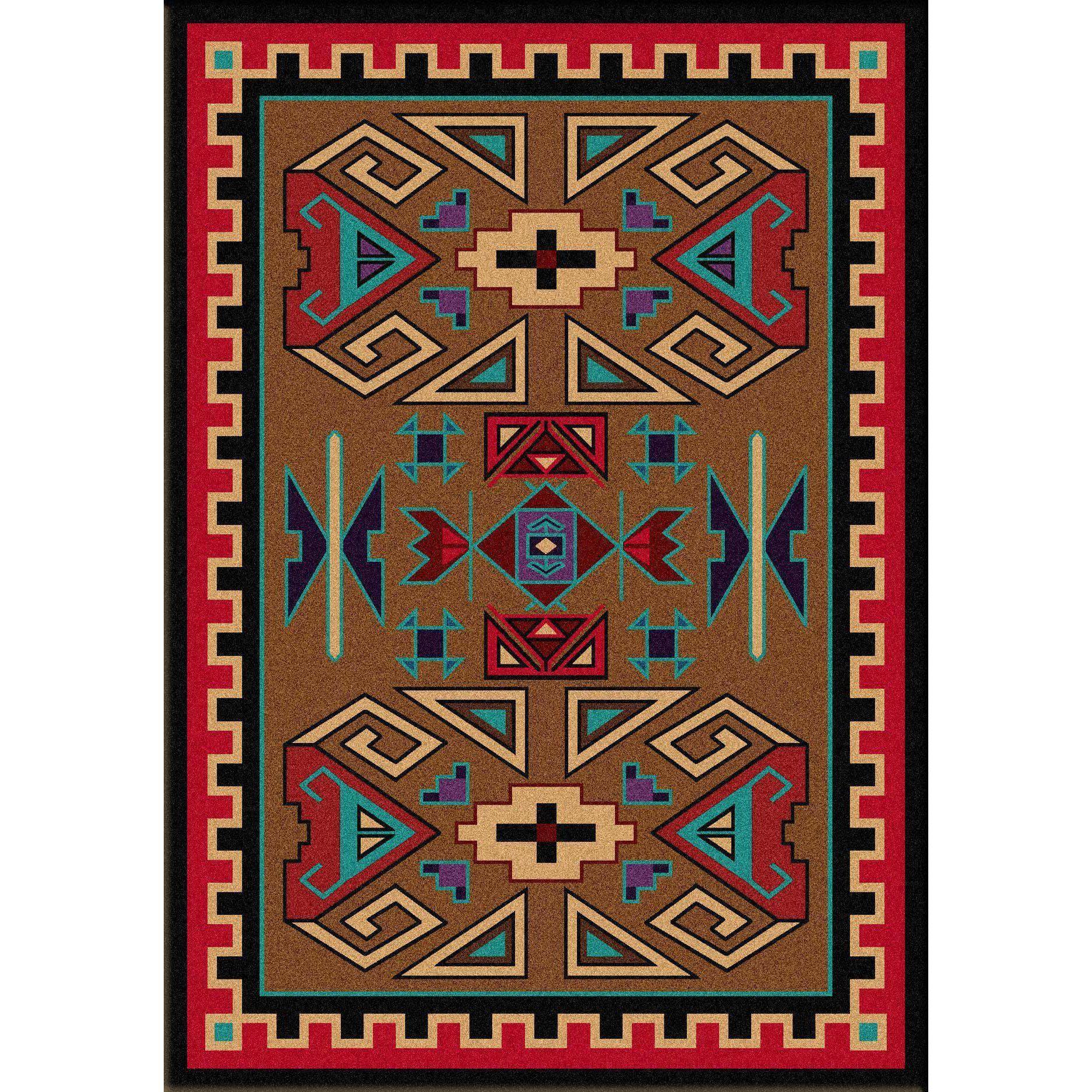 Steppe Rams Rug – Bright – cabin lodge area rug