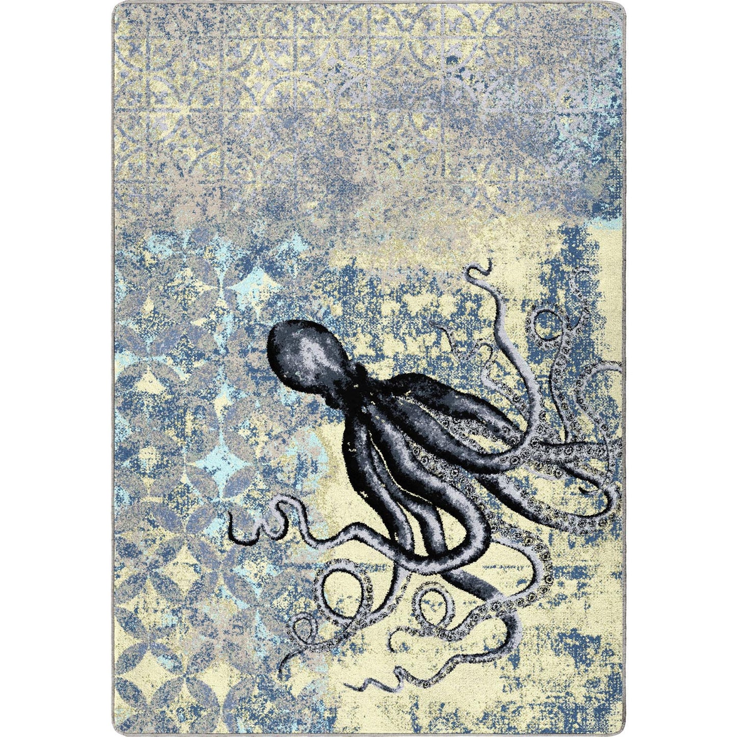 Suckered Rug – Blissful Blue – cabin lodge area rug