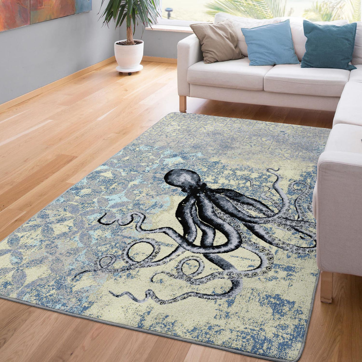 Suckered Rug – Blissful Blue – detail view