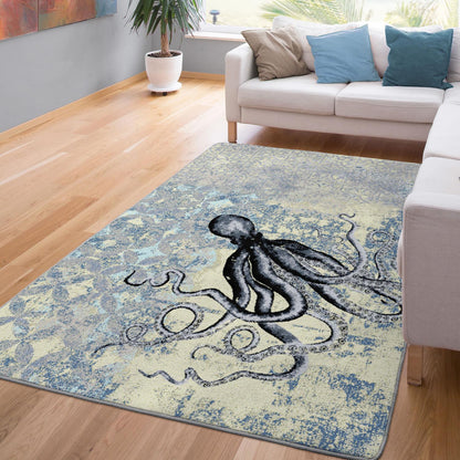 Suckered Rug – Blissful Blue – detail view