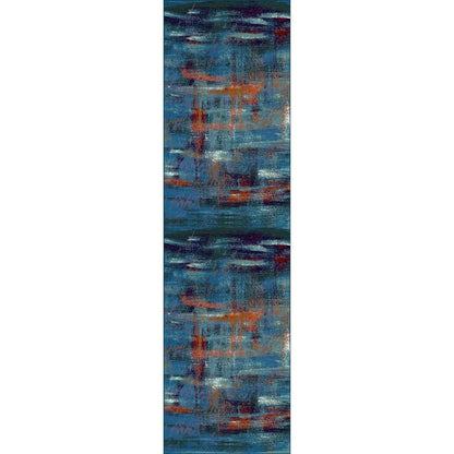 Sunset Canvas Rug – Aqua – detail view